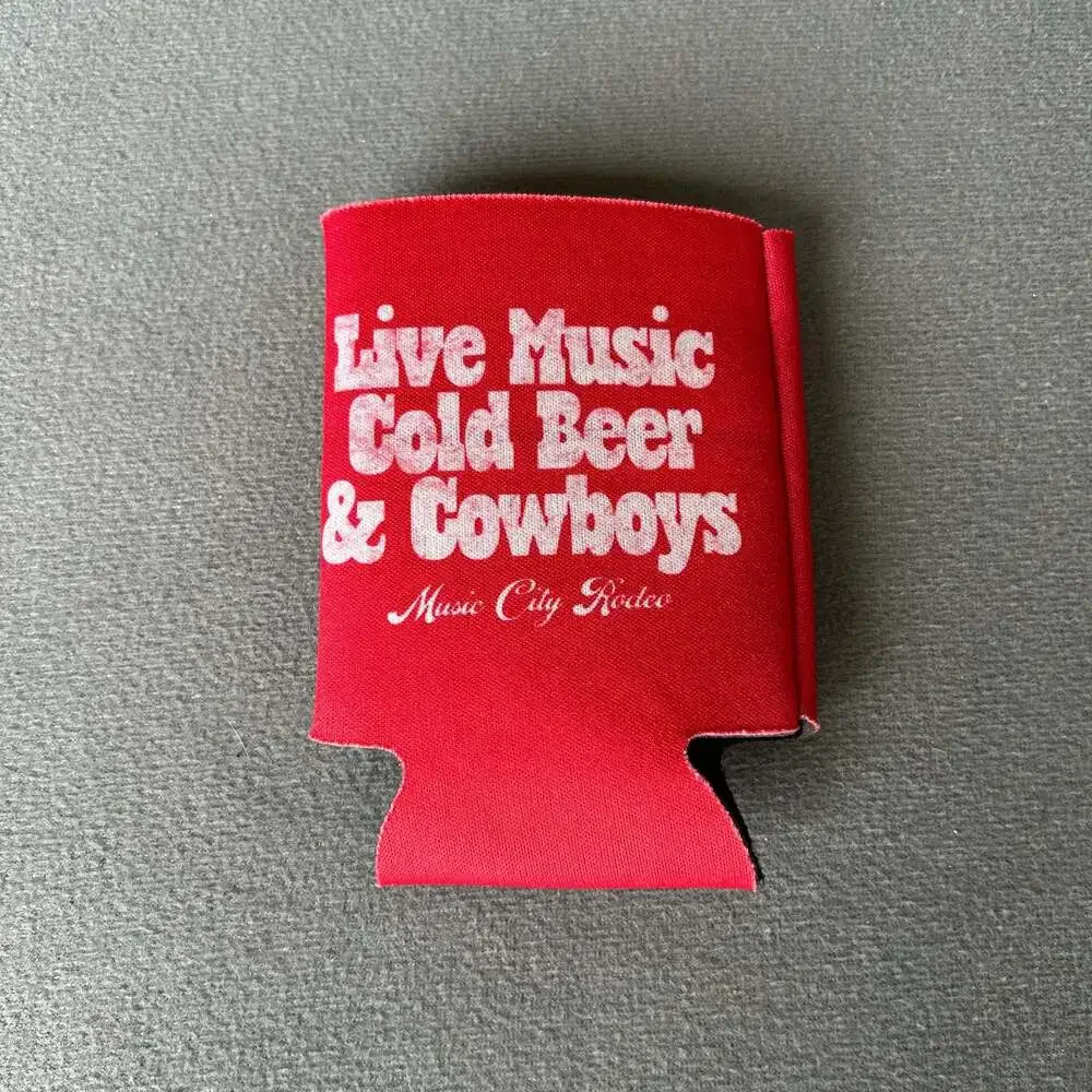 Music City Rodeo Live Music Cold Beer & Cowboys Red Foam Can Cooler